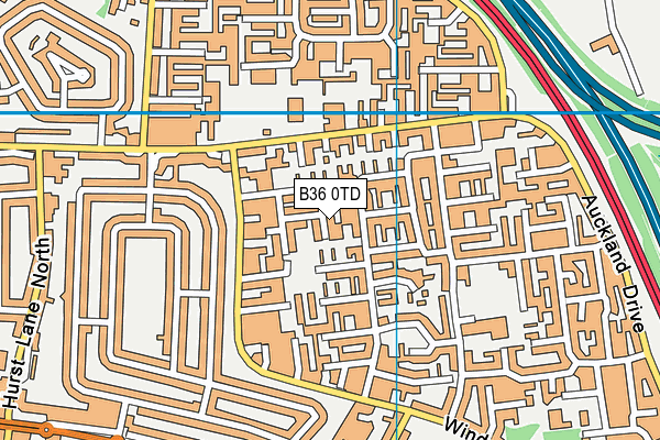 B36 0TD map - OS VectorMap District (Ordnance Survey)