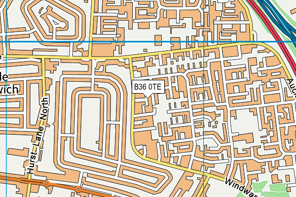 B36 0TE map - OS VectorMap District (Ordnance Survey)