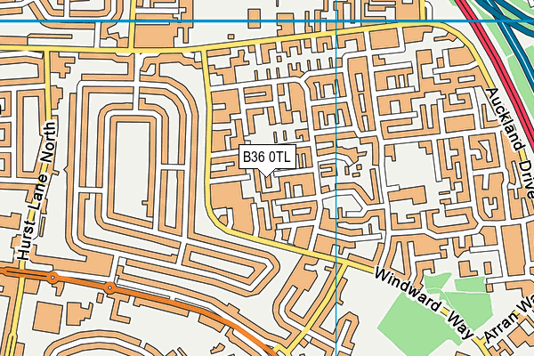 B36 0TL map - OS VectorMap District (Ordnance Survey)