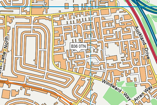 B36 0TN map - OS VectorMap District (Ordnance Survey)
