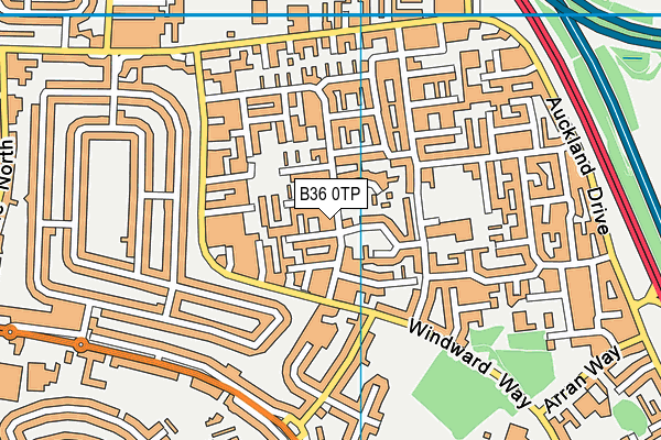 B36 0TP map - OS VectorMap District (Ordnance Survey)