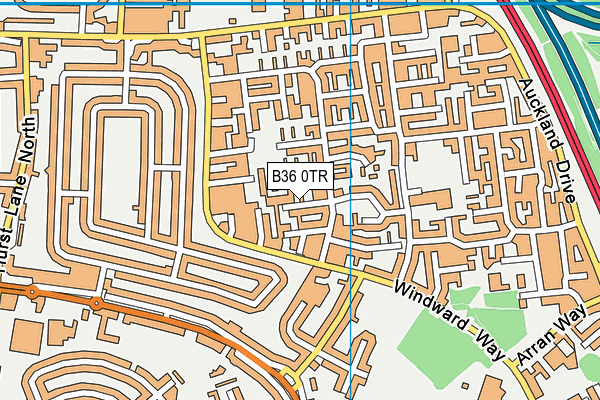 B36 0TR map - OS VectorMap District (Ordnance Survey)