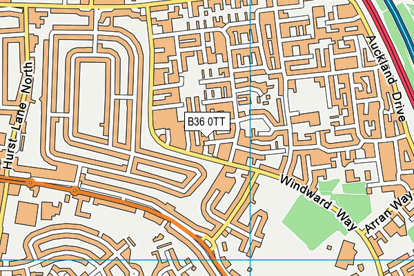 B36 0TT map - OS VectorMap District (Ordnance Survey)