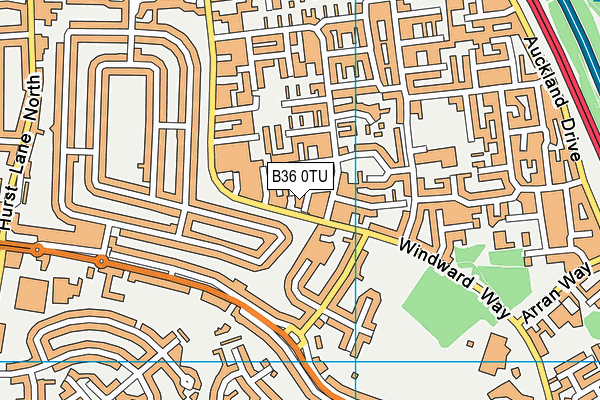 B36 0TU map - OS VectorMap District (Ordnance Survey)