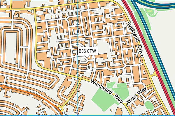 B36 0TW map - OS VectorMap District (Ordnance Survey)