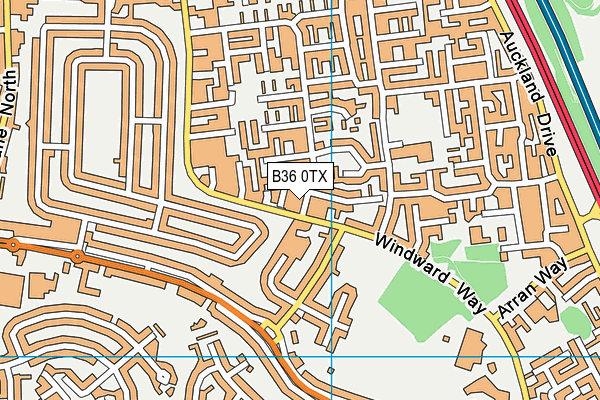B36 0TX map - OS VectorMap District (Ordnance Survey)