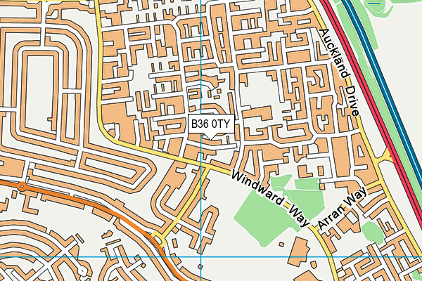 B36 0TY map - OS VectorMap District (Ordnance Survey)