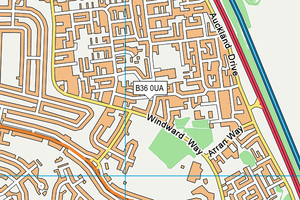 B36 0UA map - OS VectorMap District (Ordnance Survey)
