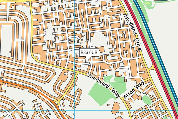 B36 0UB map - OS VectorMap District (Ordnance Survey)