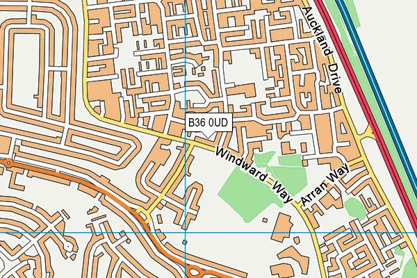 B36 0UD map - OS VectorMap District (Ordnance Survey)