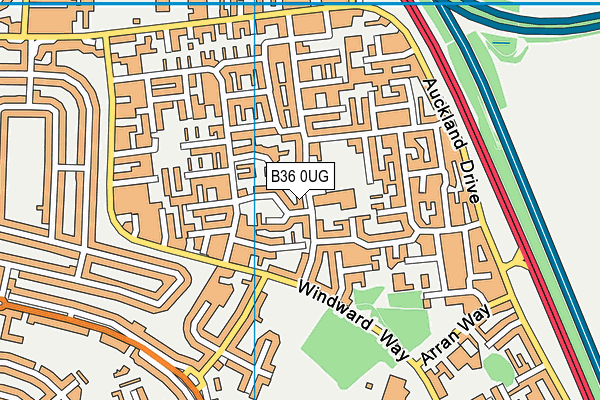 B36 0UG map - OS VectorMap District (Ordnance Survey)