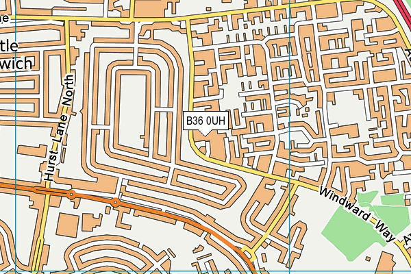 B36 0UH map - OS VectorMap District (Ordnance Survey)