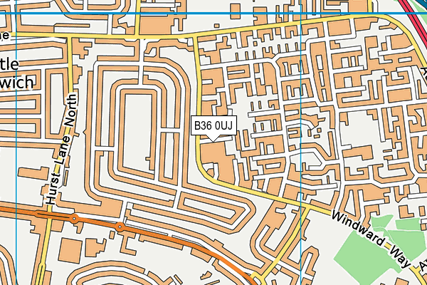 B36 0UJ map - OS VectorMap District (Ordnance Survey)