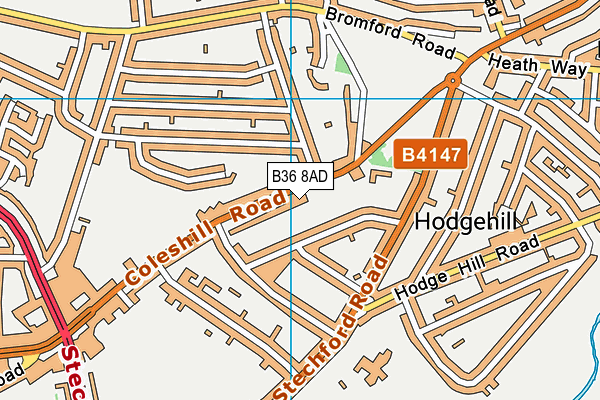 B36 8AD map - OS VectorMap District (Ordnance Survey)