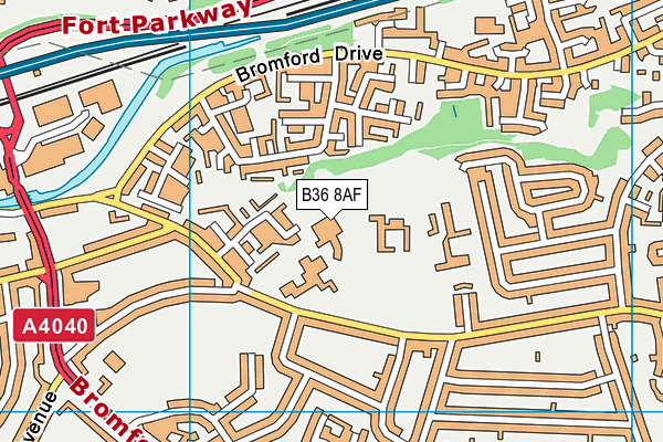 B36 8AF map - OS VectorMap District (Ordnance Survey)