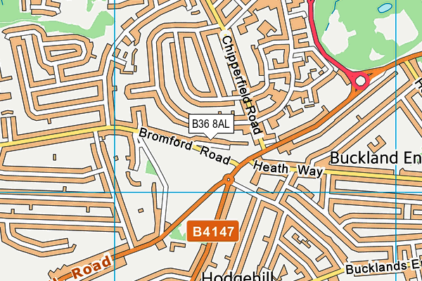 B36 8AL map - OS VectorMap District (Ordnance Survey)
