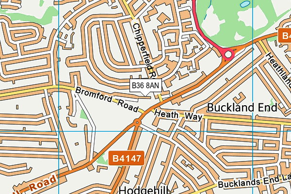 B36 8AN map - OS VectorMap District (Ordnance Survey)