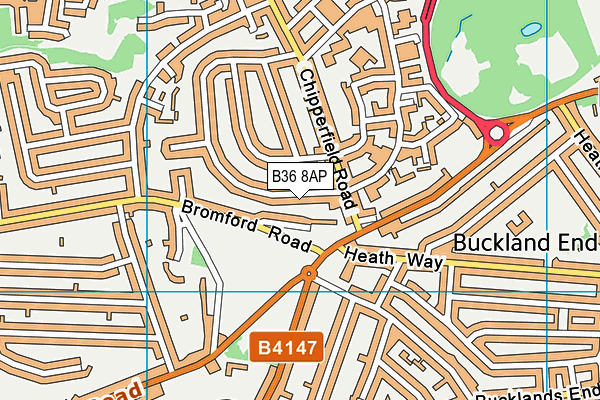 B36 8AP map - OS VectorMap District (Ordnance Survey)