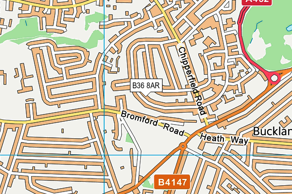 B36 8AR map - OS VectorMap District (Ordnance Survey)