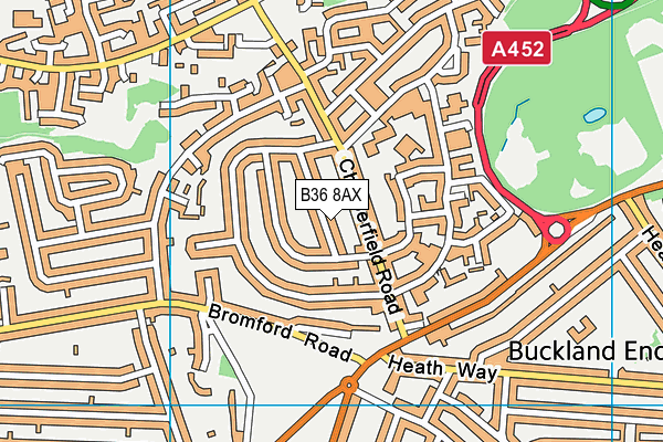 B36 8AX map - OS VectorMap District (Ordnance Survey)