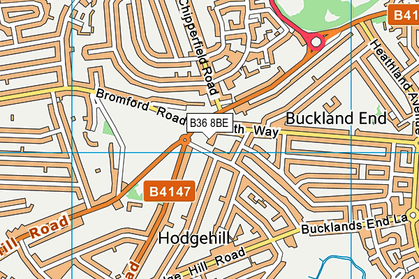 B36 8BE map - OS VectorMap District (Ordnance Survey)