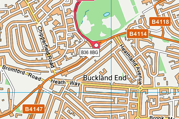 B36 8BG map - OS VectorMap District (Ordnance Survey)