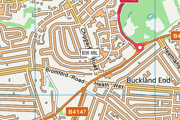 B36 8BL map - OS VectorMap District (Ordnance Survey)
