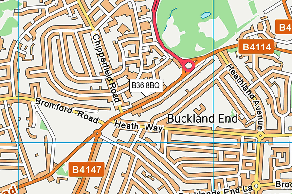 B36 8BQ map - OS VectorMap District (Ordnance Survey)