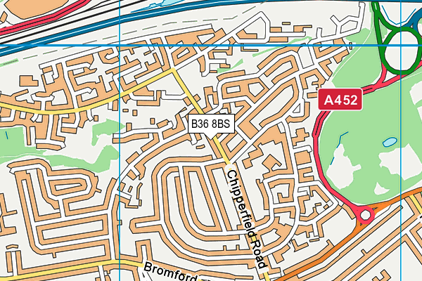 B36 8BS map - OS VectorMap District (Ordnance Survey)