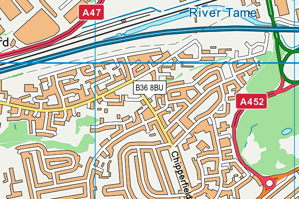 B36 8BU map - OS VectorMap District (Ordnance Survey)