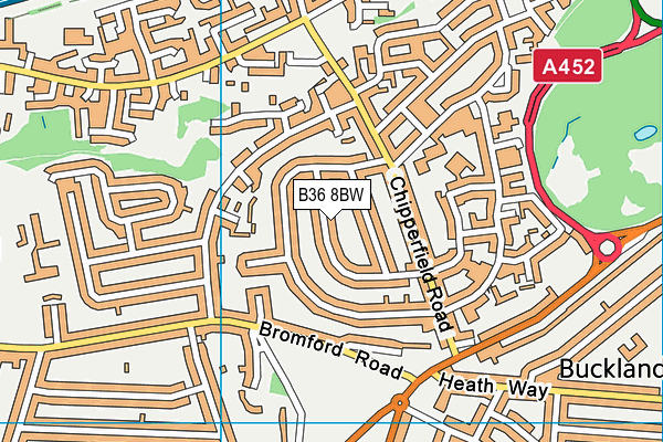 B36 8BW map - OS VectorMap District (Ordnance Survey)