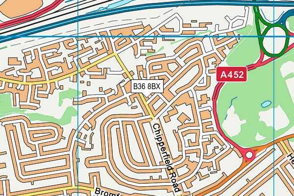 B36 8BX map - OS VectorMap District (Ordnance Survey)