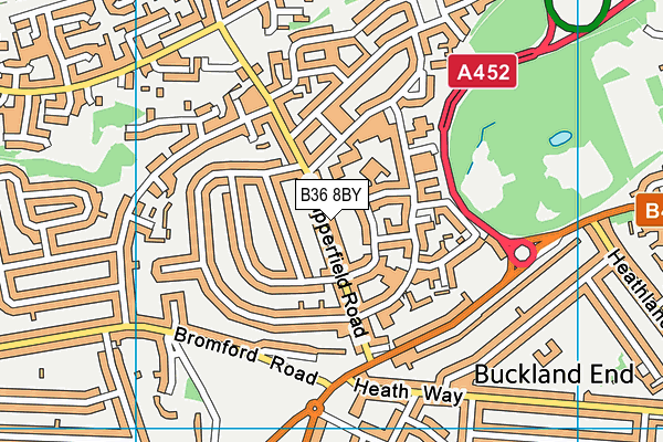 B36 8BY map - OS VectorMap District (Ordnance Survey)