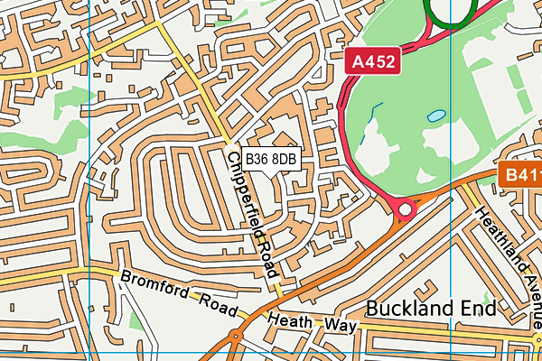 B36 8DB map - OS VectorMap District (Ordnance Survey)