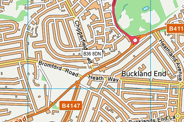 B36 8DN map - OS VectorMap District (Ordnance Survey)