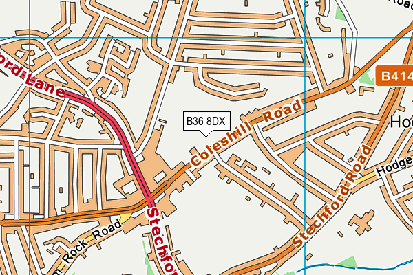 Brockhurst Road Playing Field map (B36 8DX) - OS VectorMap District (Ordnance Survey)