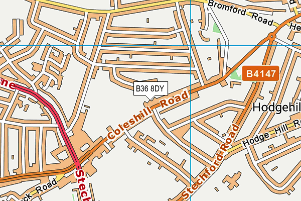 B36 8DY map - OS VectorMap District (Ordnance Survey)