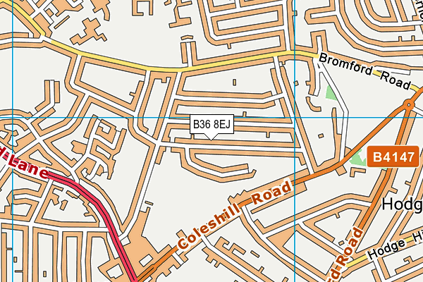 B36 8EJ map - OS VectorMap District (Ordnance Survey)