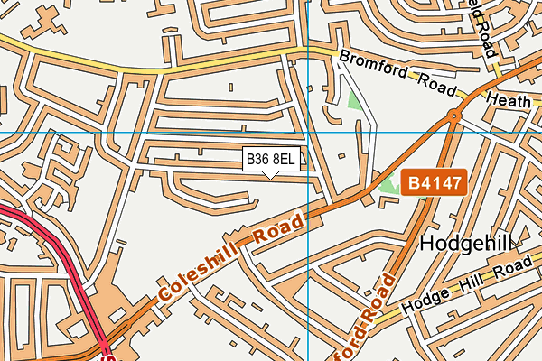 B36 8EL map - OS VectorMap District (Ordnance Survey)