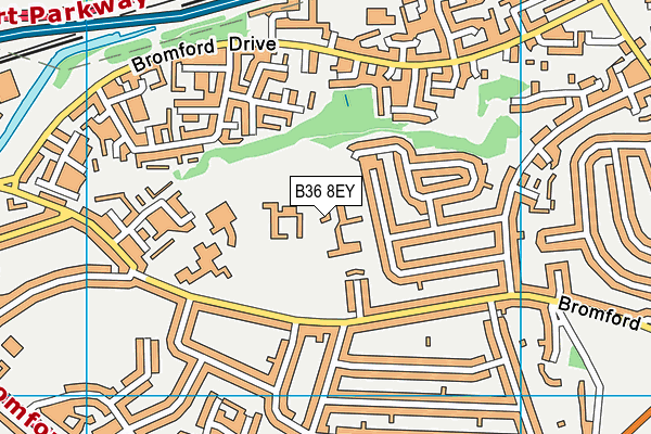 Hodge Hill Girls' School map (B36 8EY) - OS VectorMap District (Ordnance Survey)