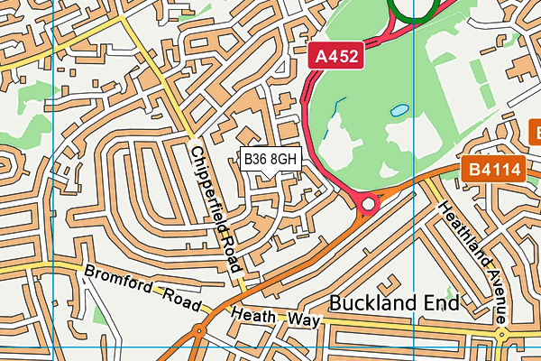 B36 8GH map - OS VectorMap District (Ordnance Survey)