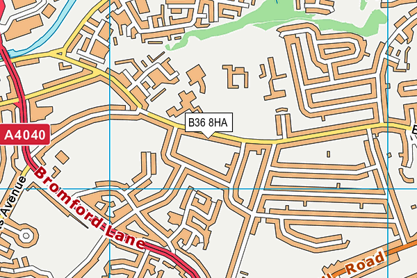 B36 8HA map - OS VectorMap District (Ordnance Survey)