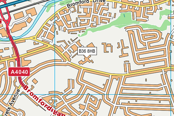 Hodge Hill College map (B36 8HB) - OS VectorMap District (Ordnance Survey)