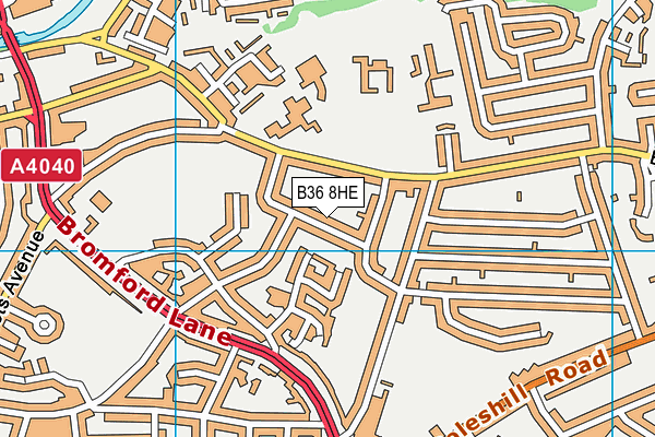 B36 8HE map - OS VectorMap District (Ordnance Survey)