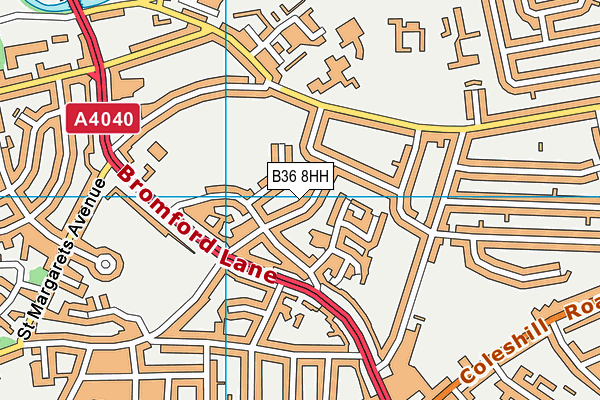 B36 8HH map - OS VectorMap District (Ordnance Survey)