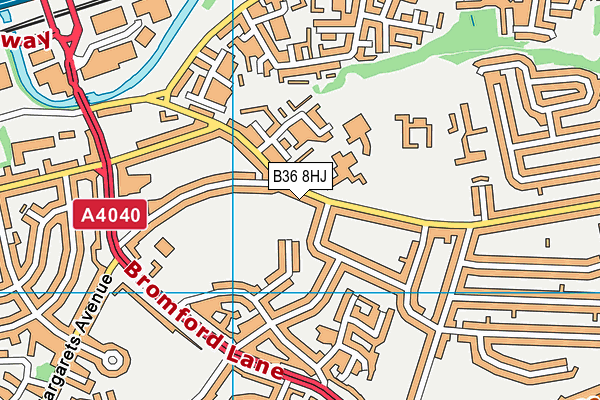B36 8HJ map - OS VectorMap District (Ordnance Survey)