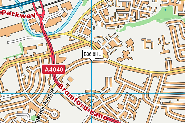 B36 8HL map - OS VectorMap District (Ordnance Survey)