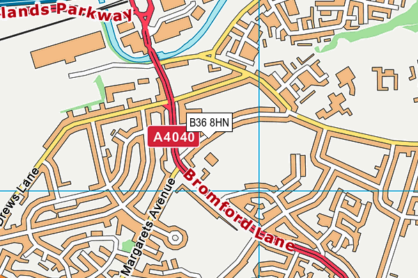 B36 8HN map - OS VectorMap District (Ordnance Survey)