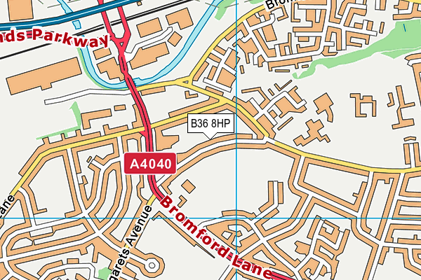 B36 8HP map - OS VectorMap District (Ordnance Survey)