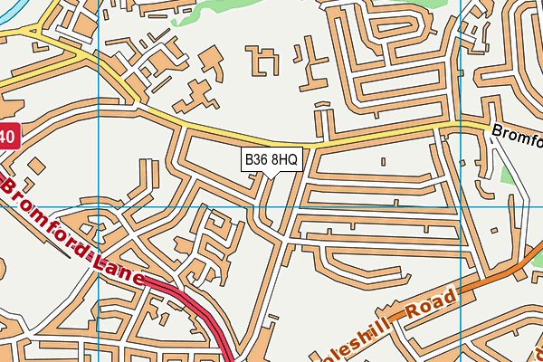 B36 8HQ map - OS VectorMap District (Ordnance Survey)